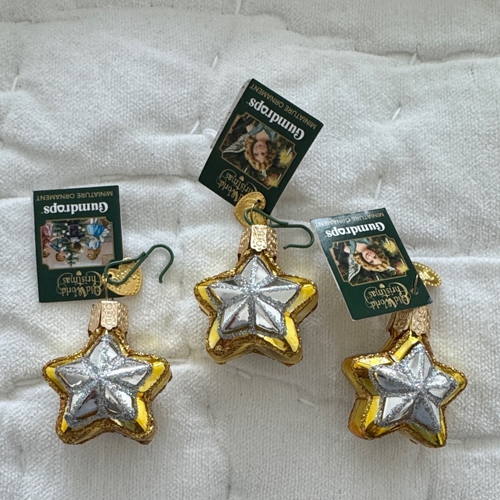 Old World Christmas Mini Star Ornaments - Set of 3